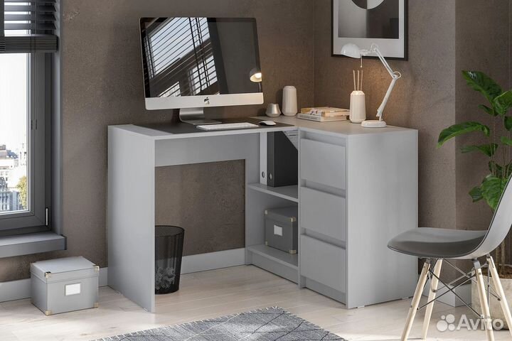 В наличии Стол компьютерный угловой Айден серый