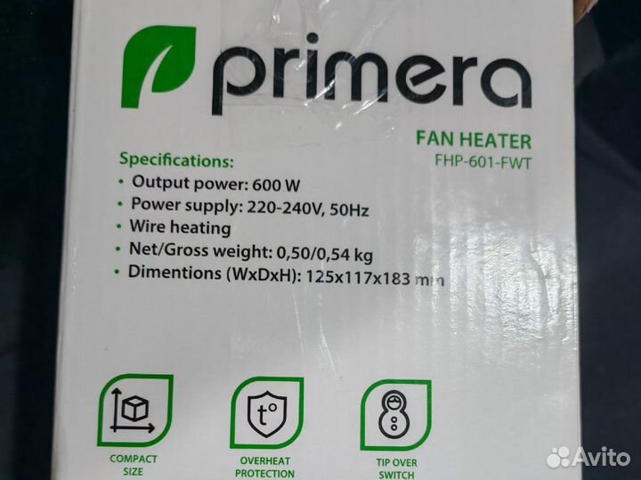 Тепловентилятор Primera kiddy FHP-601-FWT