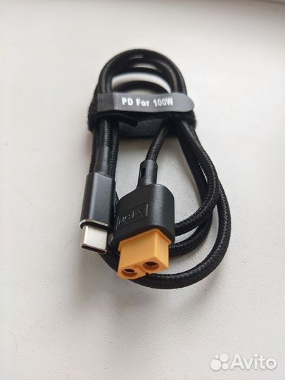 Кабель адаптер Type-C to XT60 с поддержкой PD 100w