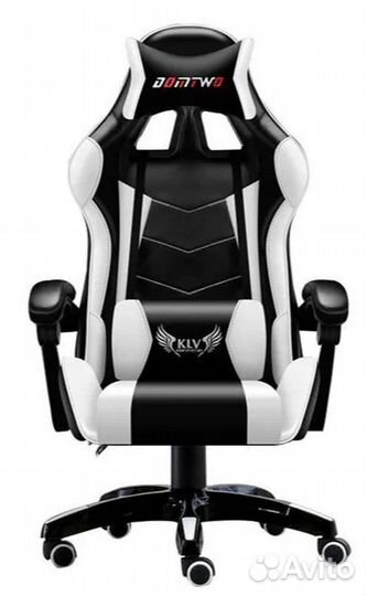 Компьютерное кресло эко кожа с подножкой