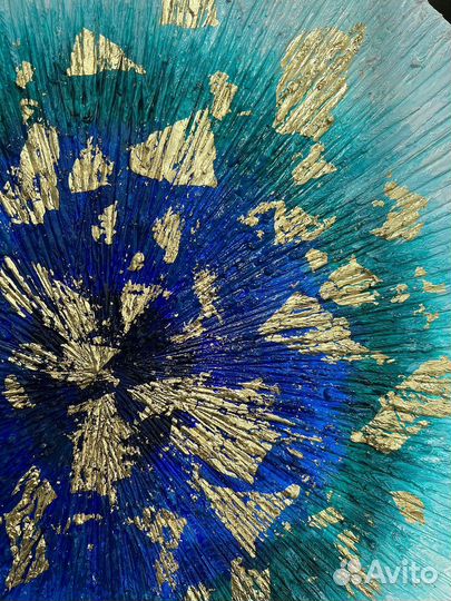 Абстрактная картина на холсте акрилом и паталью