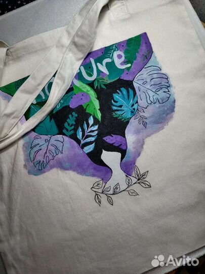 Сумка шоппер с росписью