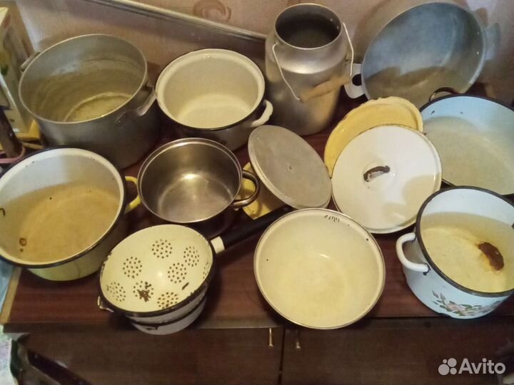 Кастрюли,бидон алюминиевые, друшлаг