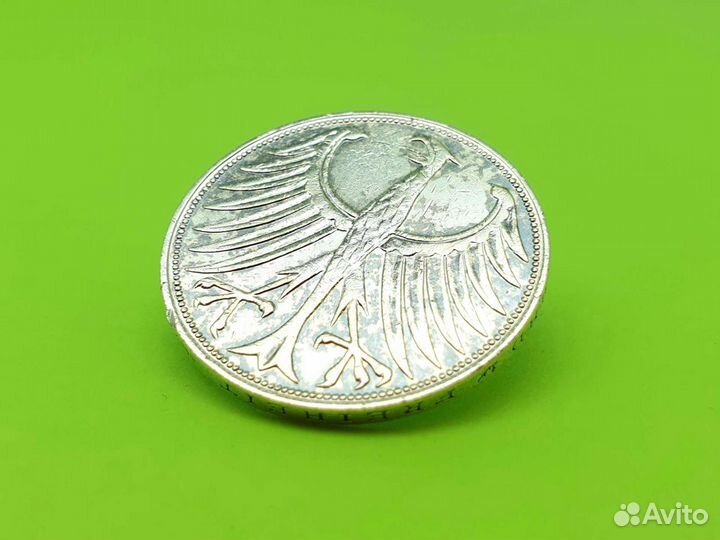 5 марок deutsche mark 1958 г. фрг Серебро
