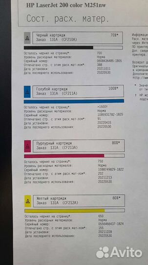 HP LJ 200 Color M251nw