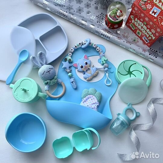 Детская силиконовая посуда, грызунки, наборы