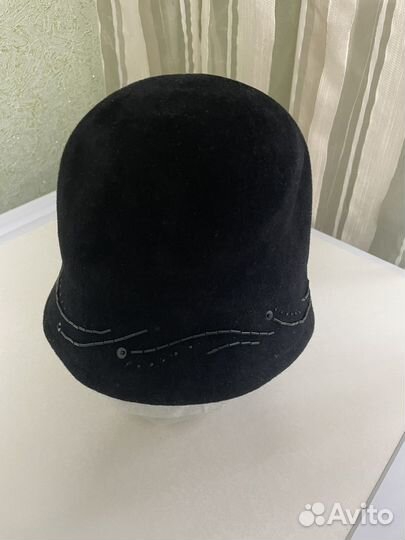 Шляпа фетровая женская черная