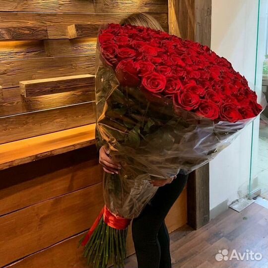 Роза Гиганты 90-120-130-140 см Эквадор