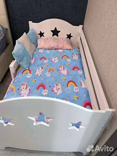 Кроватка берёза для малыша сингл с бортиком