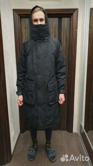 Пальто чёрное зимнее мужское Bershka Размер М
