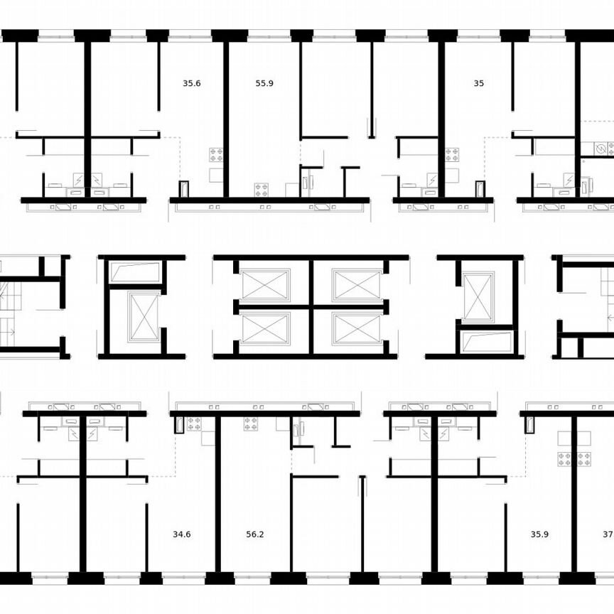 2-к. квартира, 54,9 м², 23/53 эт.