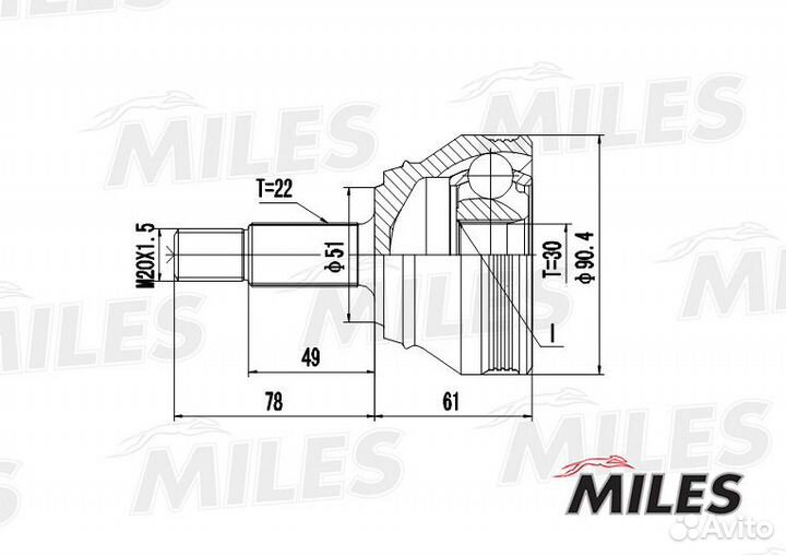 ШРУС VW G1/G2/G3/passat/polo/seat toledo 1.6-2.0 8