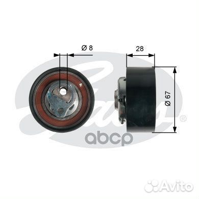 Натяжной ролик привода грм PowerGrip T43136 Gates