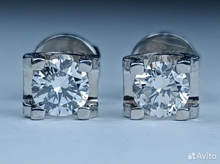 Серьги пусеты 585* бриллианты 0,53 ct 4/5-6