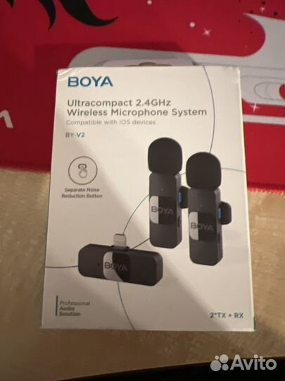 Петличный микрофон boya by-v2 2*tx + rx