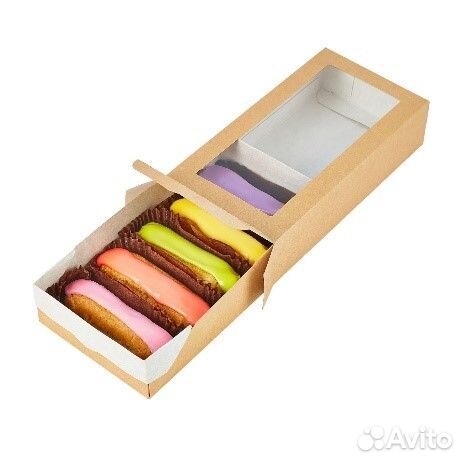 Пенал коробка с окном крафт