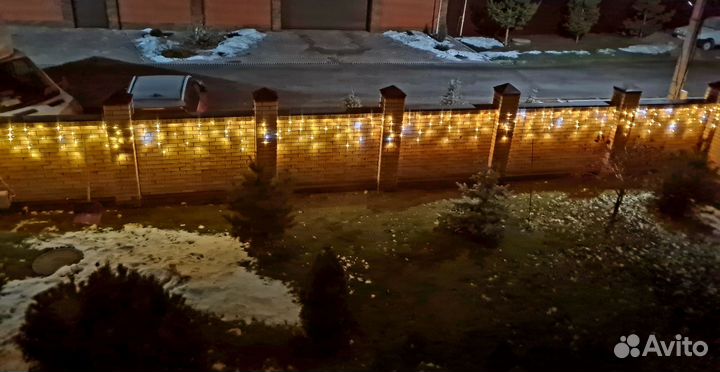 Гирлянда уличная бахрома 12 м 25 м