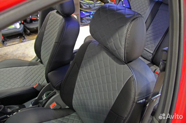 Чехлы Автопилот ромб чер+сер Chevrolet lacetti