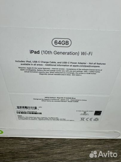 iPad (10th Generation) Wi-FI синий новый
