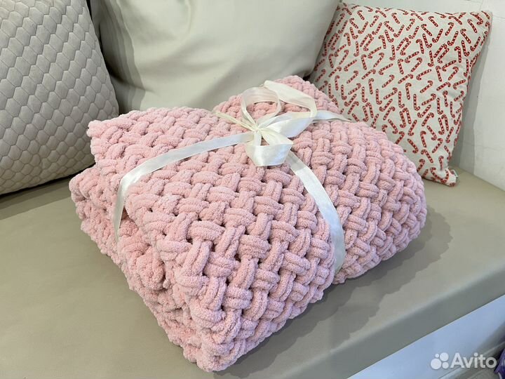 Плед из пряжи Alize Puffy на заказ