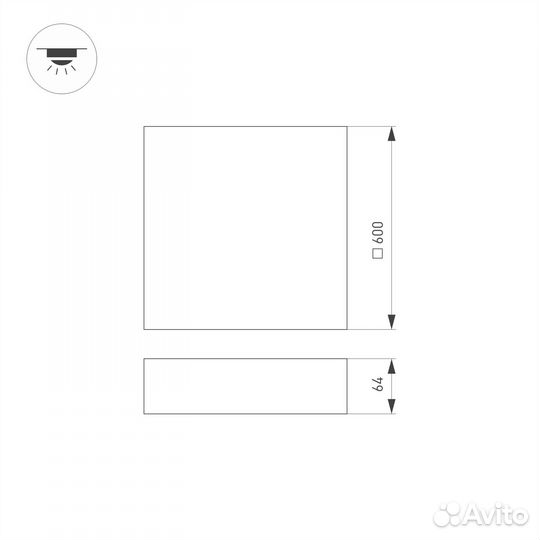 Потолочный светодиодный светильник Arlight SP-Quadro-S600x600-60W Day4000 034803