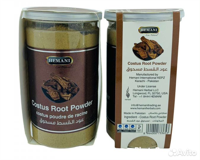 Hemani Costus Root Powder Кыст Хинди в банке 200гр