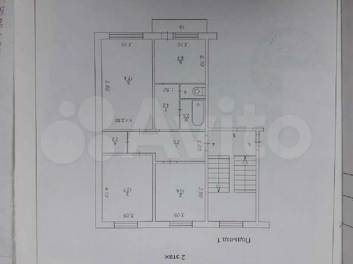 3-к. квартира, 70 м², 2/5 эт.