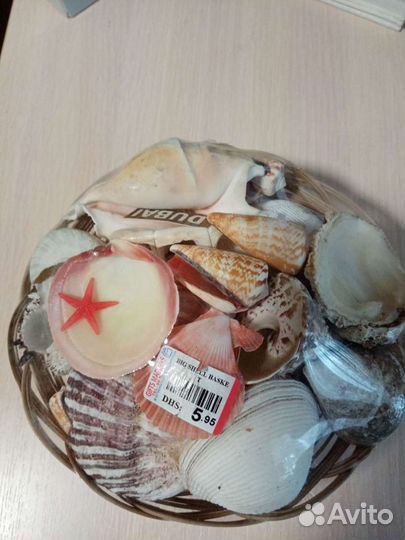 Ракушки в корзине. Новые в упаковке