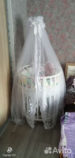 Балдахин в кроватку с держателем, с подьюбником