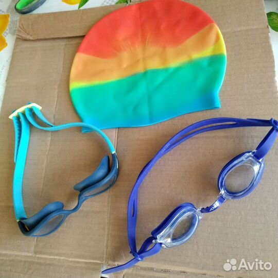 Шапочка и 2-е очков д/плавания