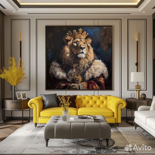 Большая картина маслом Король лев I эксклюзив