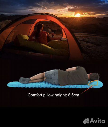 Утепленный туристический коврик Naturehike