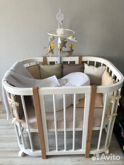 Кроватка трансформер для новорожденных из бука