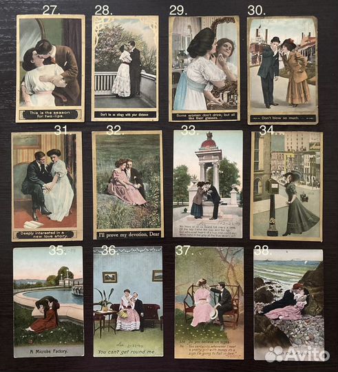 Открытки романтика сша/Германия/Англия, 1900е