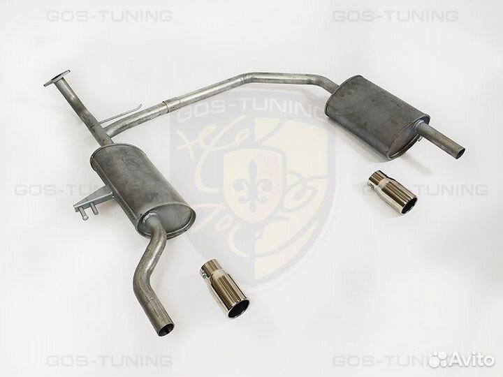 Раздвоенный выхлоп на Kia Rio 4