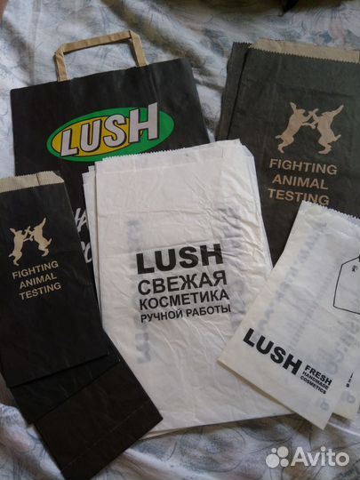 Бумажные пакеты Lush, KFC, MAC, Burger King