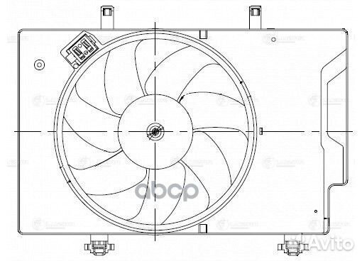 Вентилятор радиатора основного с кожухом luzar