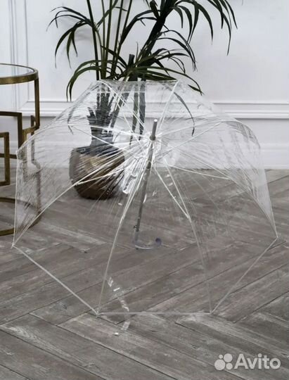 Зонт трость прозрачный