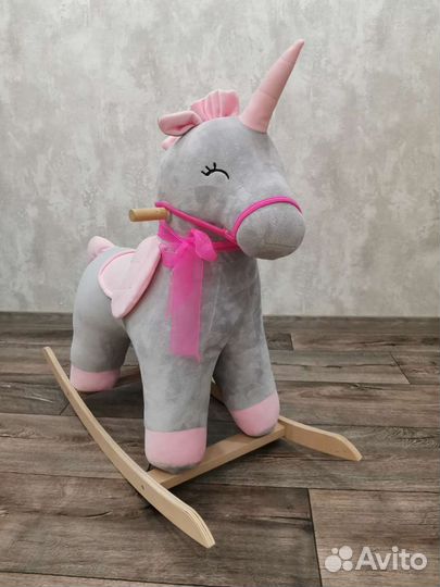 Детская качалка лошадка единорог