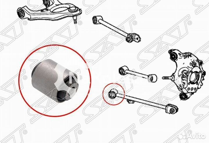 Сайлентблок задней продольной тяги honda accord 08