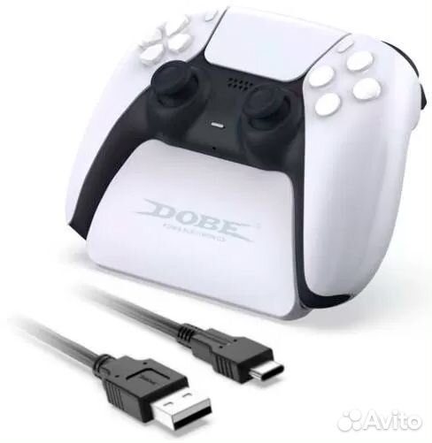 Подставка с кабелем для геймпада DualSense dobe Display Stand (TP5-0537) (белый)