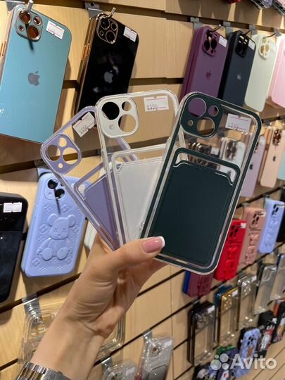 Чехлы для iPhone c кармашком для карт (все модели)