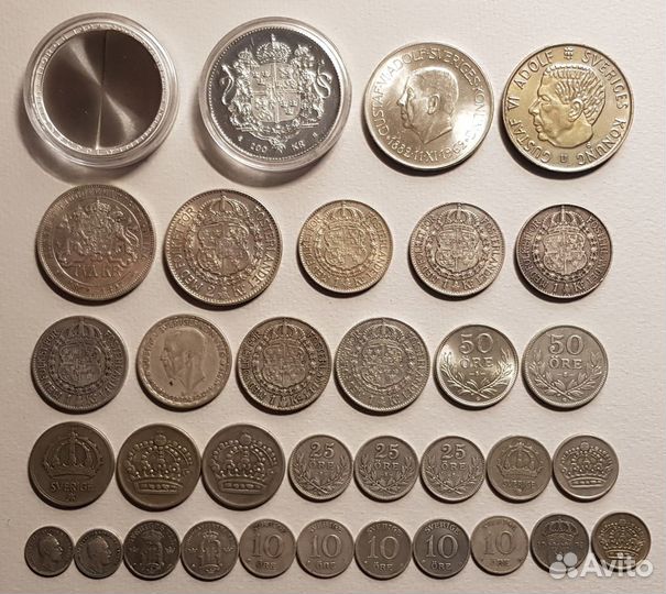 Монеты Серебро Швеция, Норвегия, Дания