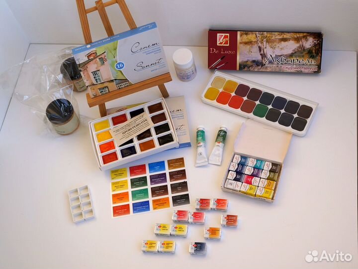 Акварель Белые ночи, карандаши, гуммиарабик и др