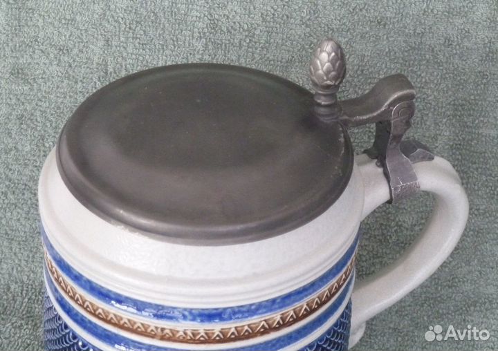 Немецкие пивные кружки с оловянной крышкой. Gerz