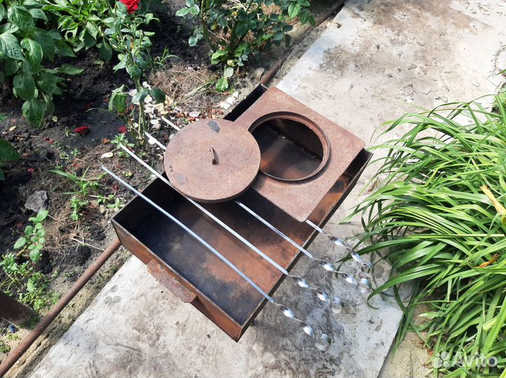 Мангал с печью под казан