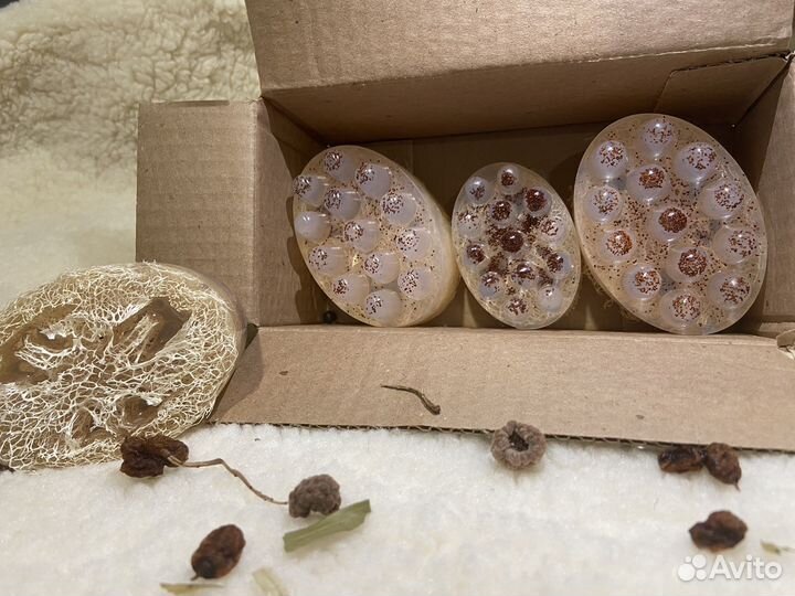 Мыло массажное с люфой и кедровым скрабом