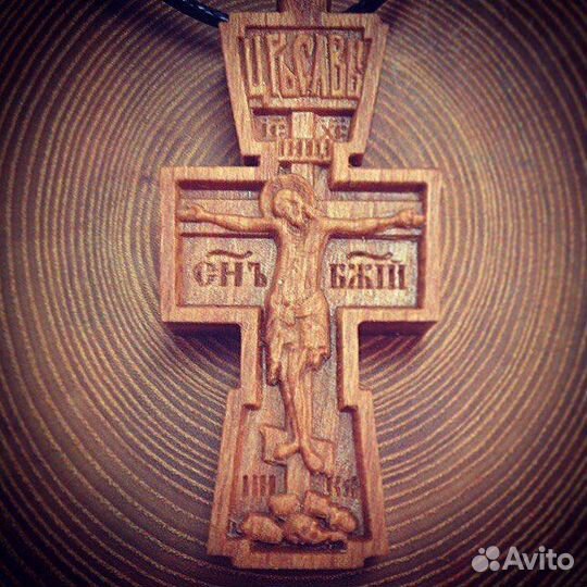 Крест нательный православный из бука