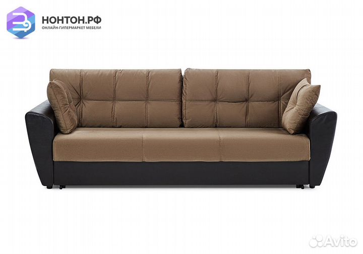 Диван еврокнижка Мадейра Lux коричневый