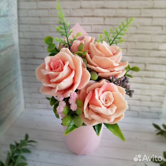 Букет из мыльных роз